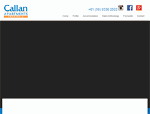 Tablet Screenshot of callanapartments.com.au